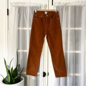 J. Crew Rust Corduroy Straight Leg Pants Size 28